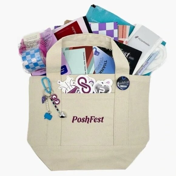 PoshFest 2025 Exclusive Swag Bag Tote, Stickers, Socks, Packaging + More - Picture 1 of 7